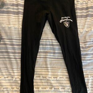 Kids Black Raiders Logo Leggings
